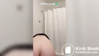 After filling her panties she shows result plus dirty b