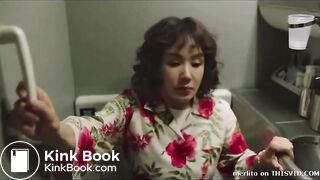 Korean girl almost didn't make it toilet