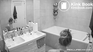 Blonde Girl pooping on toilet
