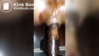 ❤️WONDERFUL EBONY WALL DILDO SCAT❤️
