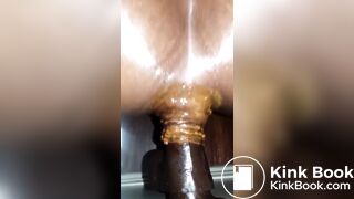 ❤️WONDERFUL EBONY WALL DILDO SCAT❤️