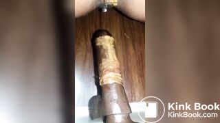 ❤️WONDERFUL EBONY WALL DILDO SCAT❤️