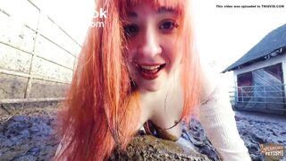 Outside the Cow Barn - couple fuck in cowshit