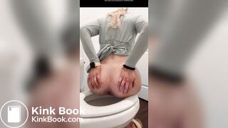 Cute blondy has to shit