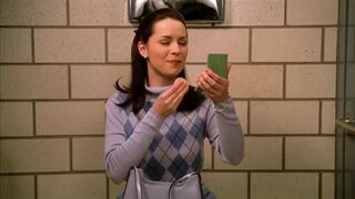 Sexy girl explosive poop at school toilet