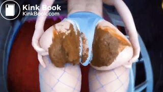 blue panties scat work out