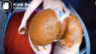 blue panties scat work out