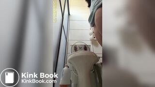 Sexy foreign girl pooping in toilet
