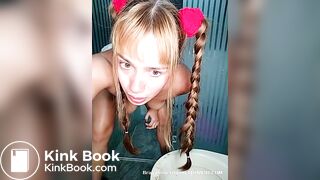anime type latina enema, panty smear in bathroom[oc]