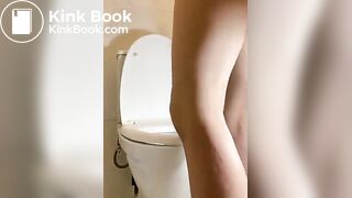 Alice pooping on toilet