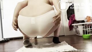 Sexy Hot White Girl Tiny Tan Panty Poop
