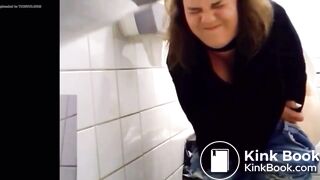 GIRL STRUGGLES TO PUSH HUGE POOP IN PUBLIC