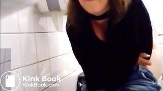 GIRL STRUGGLES TO PUSH HUGE POOP IN PUBLIC