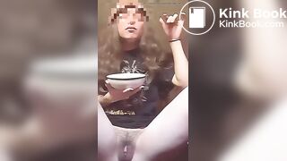 Blurred girl taste shit