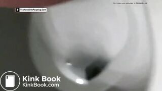 kinky freaky girl take shit over the toilet