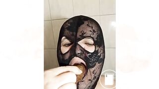 Swallowing a big scat. No 23