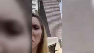 hot girl shitting in her backyard