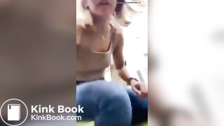 hot girl shitting in her backyard