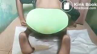 Sexy Hot African Girl Minty Green Panty Poop