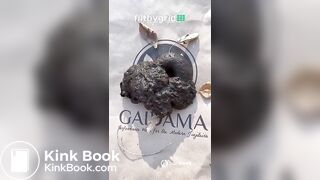 Cute blonde chick make big shit in garden