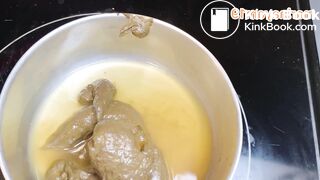 Japanese girl cook shit with pee