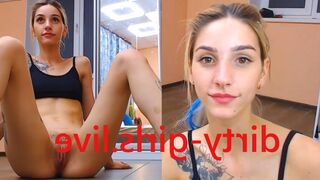 Ukrainian teen girl poops on the floor and make piss in