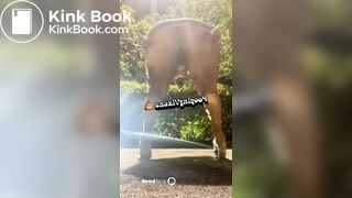 big booty ebony girl shit outside in public