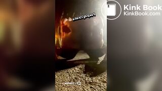 big booty ebony girl shit outside in public