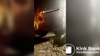 big booty ebony girl shit outside in public
