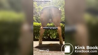 big booty ebony girl shit outside in public