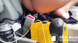 Hot girl pissing and shitting in the car Part 2