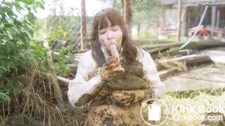 Pleasure in the manure shaft - submerging in cowshit