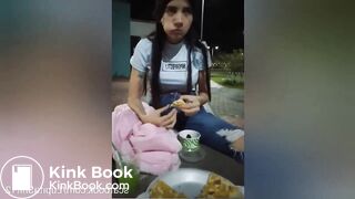 Hot girl shitting and eating her shit on her pizza