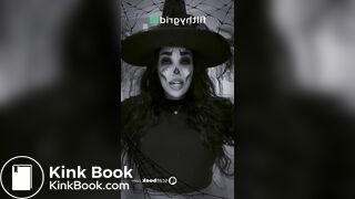 Beautiful woman shits in a hat