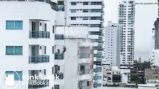 Shitting on the balcony - video 2