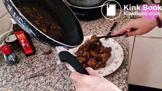 Hot girl shitting in pan - video 2