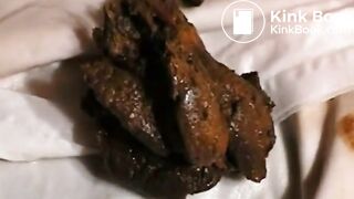 Brunette mature woman shitting
