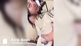 Hot beautiful girl shitting in the toilette