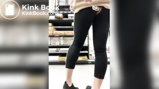 girl pulls out shitty anal beads in store