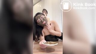 Asian Lesbians Scat smear play