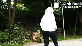 The blonde peed and pooped