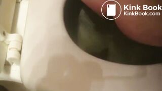 Obese pig unclogs her bowels