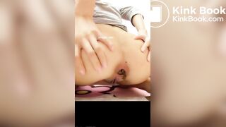 Freckle butt chinese girl pooping compilation