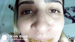 Cute Latina Shits, Licks & Rubs Herself Off