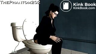Animation of girls pooping together and laughing