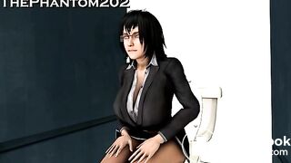 Animation of girls pooping together and laughing