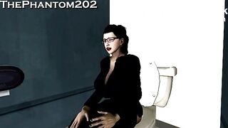 Animation of girls pooping together and laughing