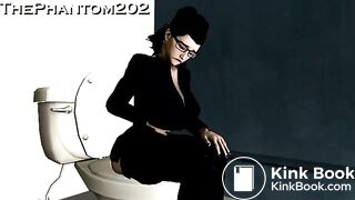 Animation of girls pooping together and laughing