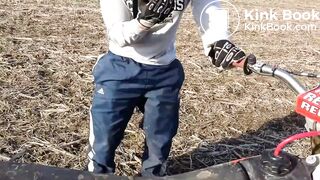 Naughty Guy Riding a Motorcycle While Pooping