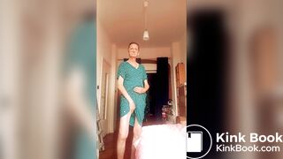 naked and crossdressing in bedroom